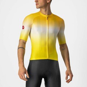 CASTELLI Cyklistický dres s krátkým rukávem - AERO RACE 6.0 - žlutá/bílá M