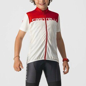 CASTELLI Cyklistický dres s krátkým rukávem - NEO PROLOGO KIDS - červená/bílá 10Y