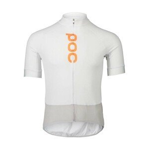 POC Cyklistický dres s krátkým rukávem - ESSENTIAL ROAD LOGO - bílá/šedá L