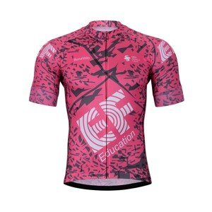 BONAVELO Cyklistický dres s krátkým rukávem - EDUCATION-NIPPO 2022 - černá/růžová/bílá