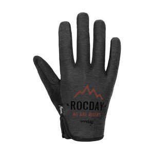 ROCDAY Cyklistické rukavice dlouhoprsté - FLOW - černá/červená XS