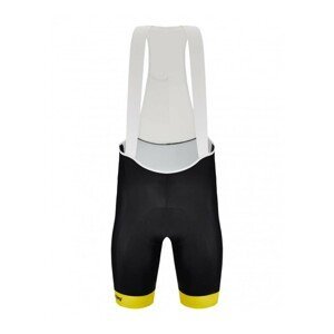 SANTINI Cyklistické kalhoty krátké s laclem - TOUR DE FRANCE 2022 - černá/žlutá XL