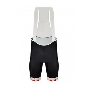 SANTINI Cyklistické kalhoty krátké s laclem - TOUR DE FRANCE 2022 - černá/bílá/červená L