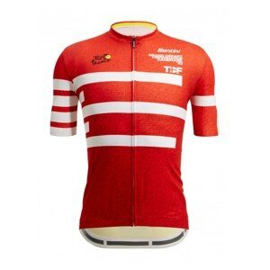 SANTINI Cyklistický dres s krátkým rukávem - TOUR DE FRANCE 2022 - bílá/červená/žlutá