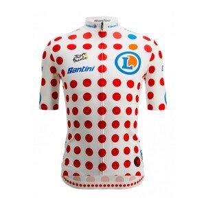 SANTINI Cyklistický dres s krátkým rukávem - TOUR DE FRANCE 2023 - červená/bílá XL