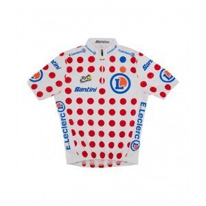 SANTINI Cyklistický dres s krátkým rukávem - TOUR DE FRANCE 2023 - bílá/červená 9Y