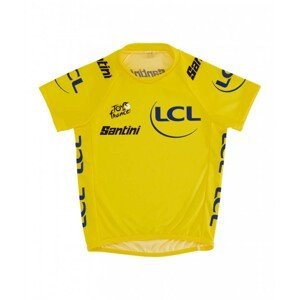 SANTINI Cyklistický dres s krátkým rukávem - TOUR DE FRANCE 2023 - žlutá UNI KIDS