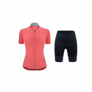 SANTINI Cyklistický krátký dres a krátké kalhoty - COLORE PURO LADY - růžová/černá