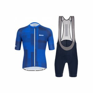 SANTINI Cyklistický krátký dres a krátké kalhoty - KARMA KINETIC - modrá