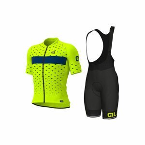ALÉ Cyklistický krátký dres a krátké kalhoty - STARS - černá/žlutá
