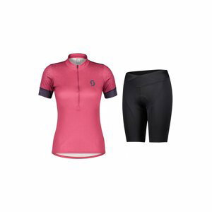 SCOTT Cyklistický krátký dres a krátké kalhoty - ENDURANCE 20 SS LADY - černá/fialová/růžová
