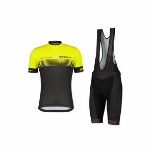 SCOTT Cyklistický krátký dres a krátké kalhoty - RC TEAM 20 SS - žlutá/černá/šedá