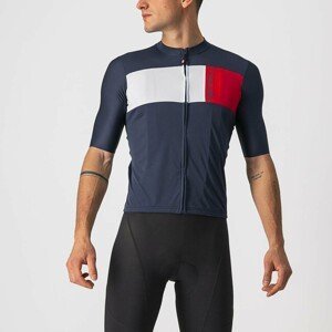 CASTELLI Cyklistický dres s krátkým rukávem - PROLOGO VII - červená/šedá/modrá XL