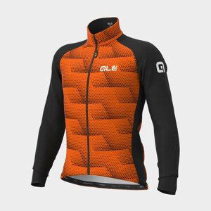 ALÉ Cyklistická zateplená bunda - SOLID SHARP - černá/oranžová 4XL