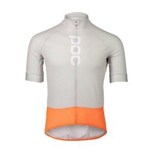 POC Cyklistický dres s krátkým rukávem - ESSENTIAL ROAD LOGO - šedá/oranžová 2XL
