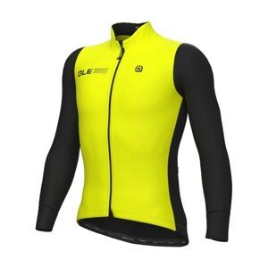 ALÉ Cyklistická zateplená bunda - FONDO 2.0 SOLID - černá/žlutá 5XL