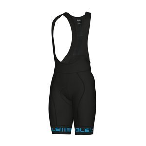 ALÉ Cyklistické kalhoty krátké s laclem - STRADA - černá/modrá XL
