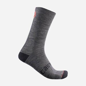 CASTELLI Cyklistické ponožky klasické - RACING STRIPE  - šedá L-XL