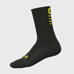 ALÉ Cyklistické ponožky klasické - STRADA 2.0 WINTER - černá/žlutá L