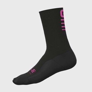 ALÉ Cyklistické ponožky klasické - STRADA 2.0 WINTER - černá/růžová L