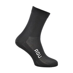 AGU Cyklistické ponožky klasické - MERINO WINTER - černá S-M