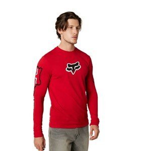 FOX Cyklistické triko s dlouhým rukávem - VIZEN DRIRELEASE® - červená 2XL
