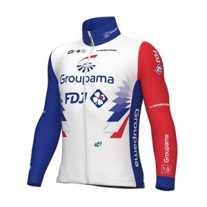 ALÉ Cyklistická zateplená bunda - GROUPAMA FDJ 2022 - modrá/bílá/červená 2XL