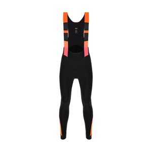 SANTINI Cyklistické kalhoty dlouhé s laclem - COMMAND WINTER - oranžová/černá L