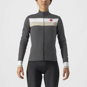 CASTELLI Cyklistický dres s dlouhým rukávem zimní - VOLARE LADY WINTER - bílá/černá S