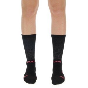 UYN Cyklistické ponožky klasické - AERO WINTER LADY - černá/růžová 41-42