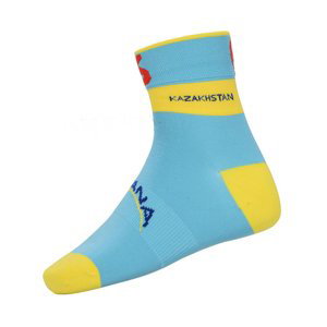 BONAVELO Cyklistické ponožky klasické - ASTANA  - světle modrá/žlutá