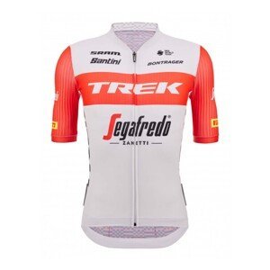 SANTINI Cyklistický dres s krátkým rukávem - TREK SEGAFREDO 2022 ORIGINAL - červená/bílá 3XL