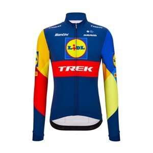 SANTINI Cyklistický dres s dlouhým rukávem zimní - LIDL TREK 2024 - modrá/červená/žlutá 2XL