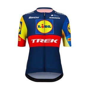 SANTINI Cyklistický dres s krátkým rukávem - LIDL TREK 2024 LADY - žlutá/červená/modrá M