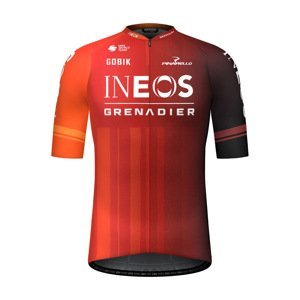 GOBIK Cyklistický dres s krátkým rukávem - ODYSSEY INEOS GRENADIERS 2024 - červená/oranžová L