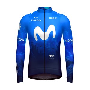 GOBIK Cyklistický dres s dlouhým rukávem zimní - HYDER MOVISTAR TEAM 2024 - modrá/bílá XL