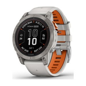 GARMIN chytré hodinky - FENIX 7 PRO SAPPHIRE SOLAR - šedá/oranžová