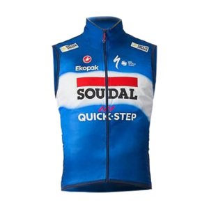 CASTELLI Cyklistická vesta - SOUDAL QUICK-STEP 2024 PRO LIGHT WIND - modrá/bílá/červená XL