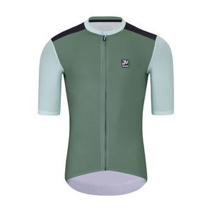 HOLOKOLO Cyklistický dres s krátkým rukávem - TECHNICAL  - zelená/černá
