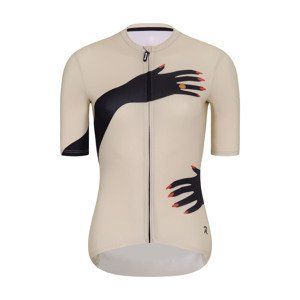 RIVANELLE BY HOLOKOLO Cyklistický dres s krátkým rukávem - HANDS LADY - béžová/černá 2XL