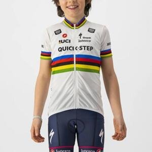 CASTELLI Cyklistický dres s krátkým rukávem - QUICKSTEP KID JERSEY - bílá 6Y