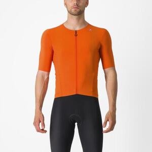CASTELLI Cyklistický dres s krátkým rukávem - PREMIO BLACK - oranžová M