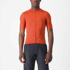 CASTELLI Cyklistický dres s krátkým rukávem - UNLIMITED ENTRATA - oranžová 3XL