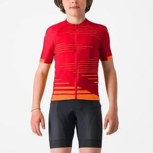 CASTELLI Cyklistický dres s krátkým rukávem - AERO KID - červená 12Y