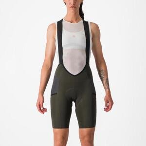 CASTELLI Cyklistické kalhoty krátké s laclem - FREE UNLIMITED W - zelená XL