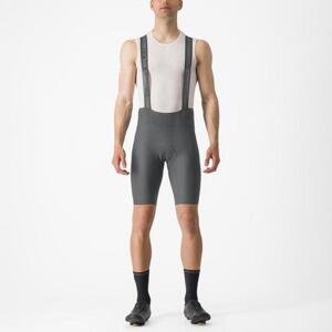 CASTELLI Cyklistické kalhoty krátké s laclem - ESPRESSO - šedá XS