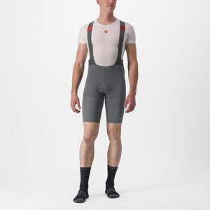 CASTELLI Cyklistické kalhoty krátké s laclem - PREMIO BLACK - šedá 3XL