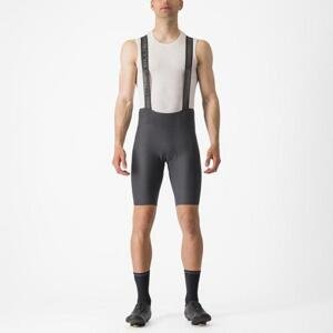 CASTELLI Cyklistické kalhoty krátké s laclem - ESPRESSO - šedá
