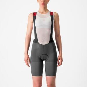 CASTELLI Cyklistické kalhoty krátké s laclem - PREMIO BLACK - šedá