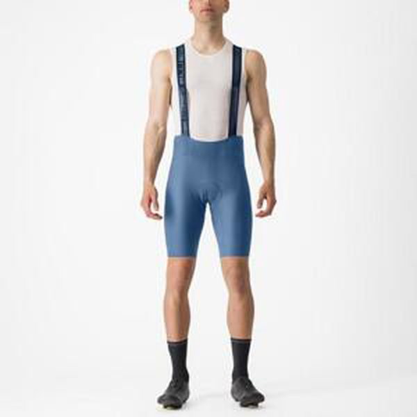 CASTELLI Cyklistické kalhoty krátké s laclem - ESPRESSO - modrá XS